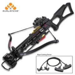 Avalanche Anaconda Recurve Black Crossbow - Composite Stock, 175-LB Draw, 245 FPS, Red-Dot Scope, Picatinny Rail