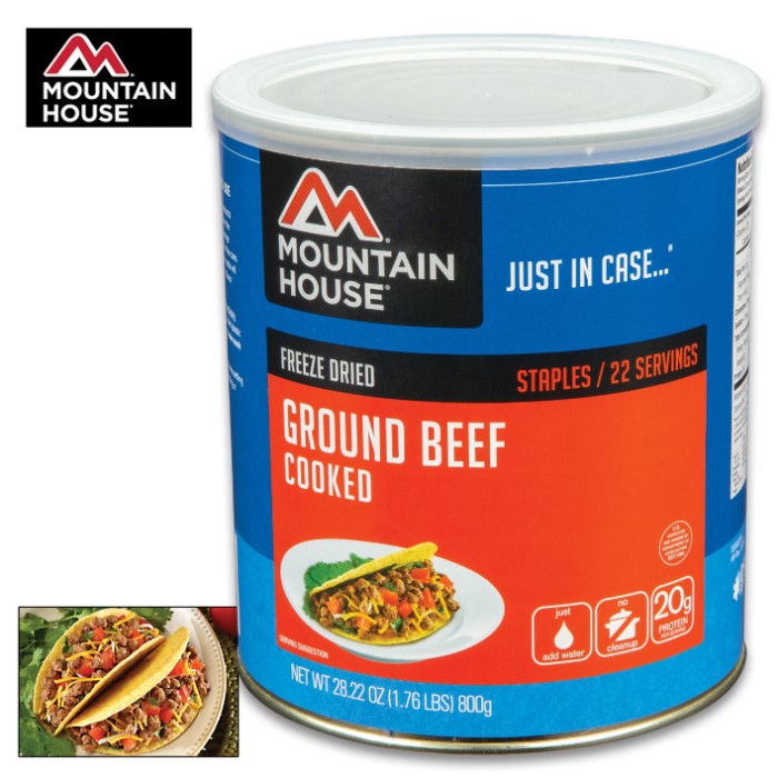 Mountain House Ground Beef Can 22 Servings Survival
