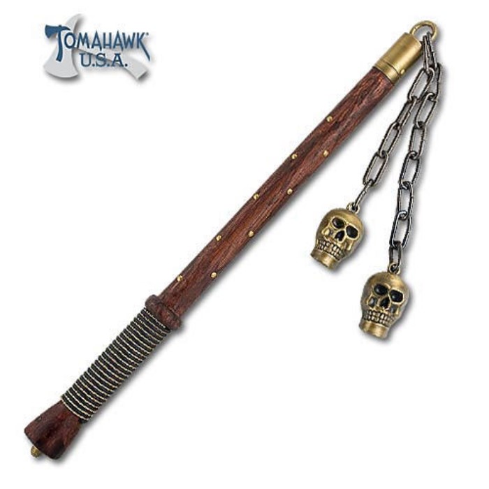 Double Skull Head Mace Knives & Swords At The Lowest Prices!