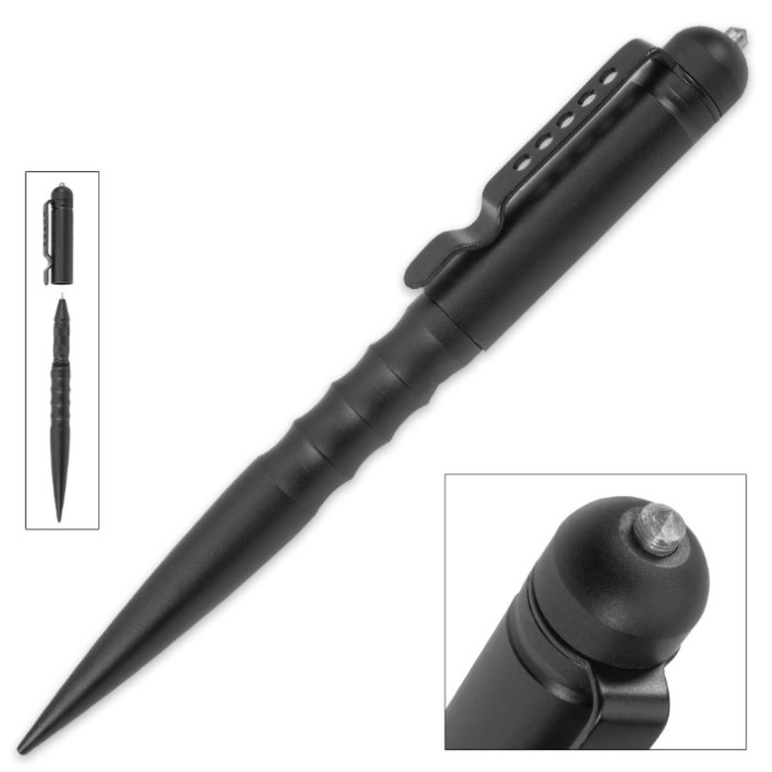 Black Kubaton Pen With Glass Breaker Knives & Swords At The Lowest Prices!