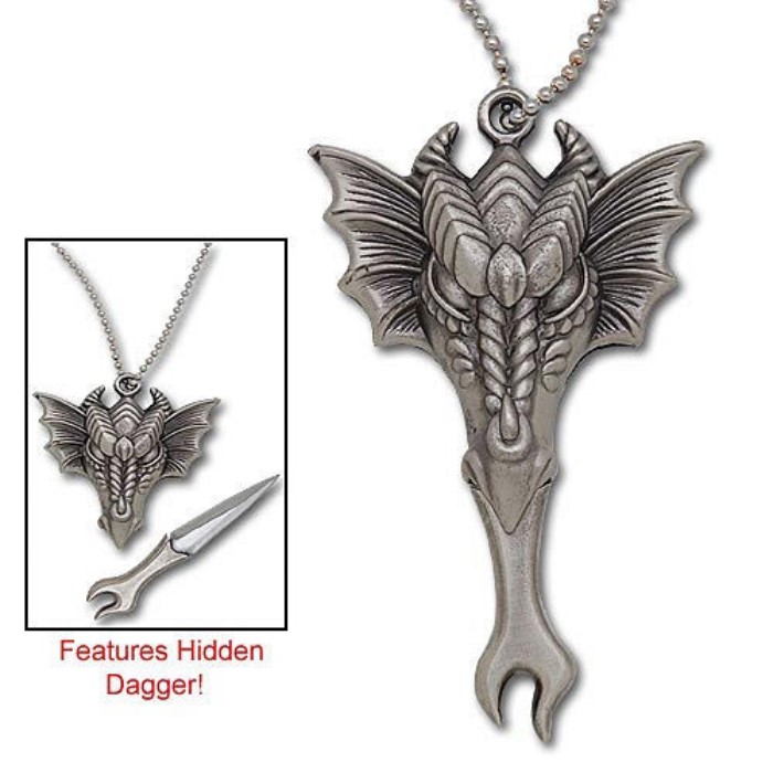 Elder Dragon Necklace w/ Hidden Knife True Swords