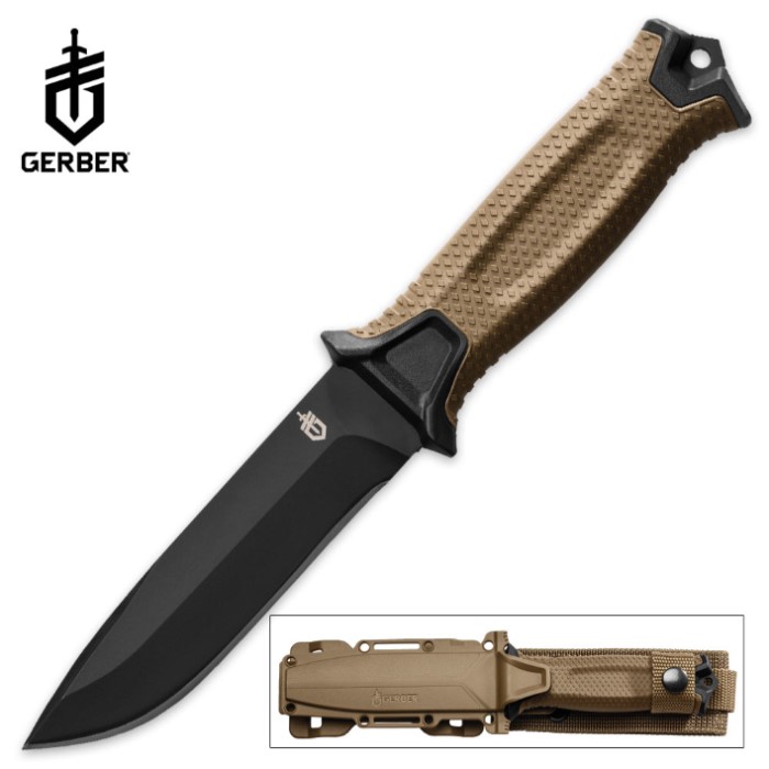 Gerber StrongArm Fixed Blade Knife Fine Edge Coyote Brown Knives & Swords At