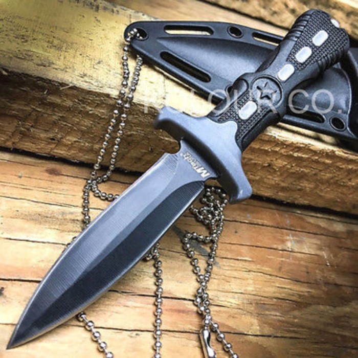 MTech USA BlackStar Neck Knife with Sheath and Chain