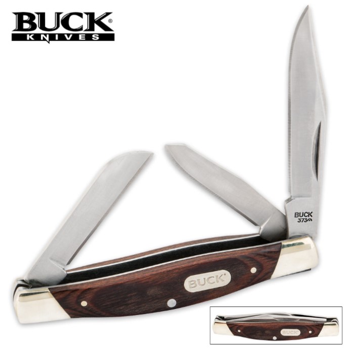 Buck Trio Three Blade Stockman Folding Pocket Knife | Kennesaw Cutlery