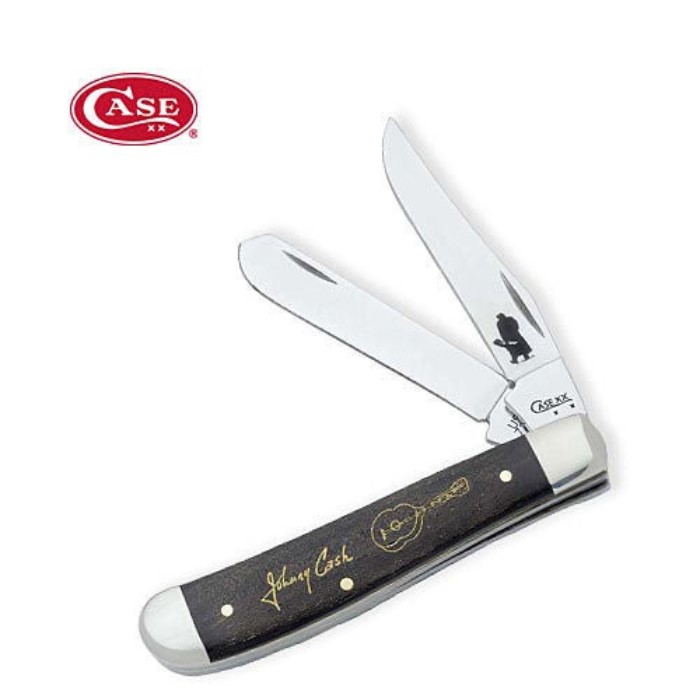 Case Johnny Cash Ebony Wood Mini Trapper Folding Knife