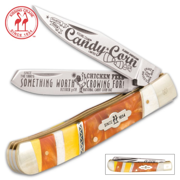 Kissing Crane Candy Corn Trapper Knife Knives & Swords At