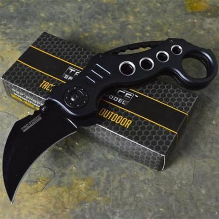 Spring Assist 'Legal Auto Knife' Modern Karambit Gun Metal True