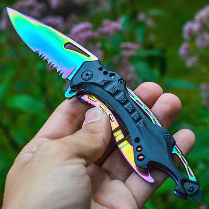 Tac Force Rainbow Titanium Speedster Assisted Opening Pocket Knife