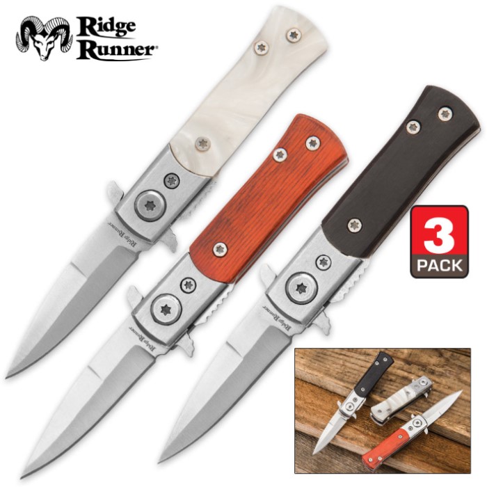 ThreePack Mini Pocket Knives Knives & Swords At The