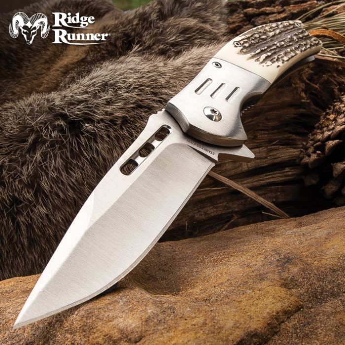 Ridge Runner Folding Fillet Knife,Fishing Knives Solid Wood Grain