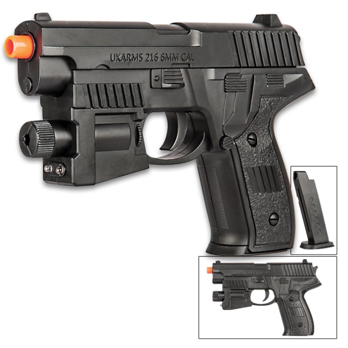 UKArms Spring Powered Airsoft Pistol With Laser Tough ABS