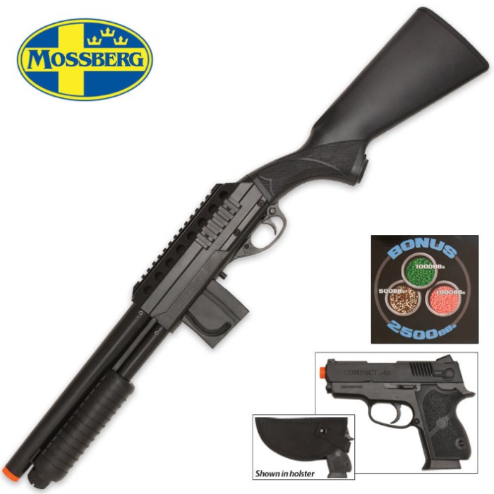 Mossberg Tactical Full Stock Spring Airsoft Shotgun Kit Survival And Camping Gear 1588