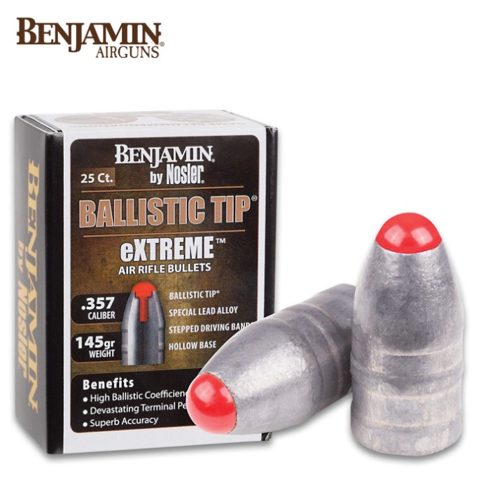 Nosler .357 Benjamin EXTREME 145 Gr Air Rifle Bullets - 25-Count, Lead ...