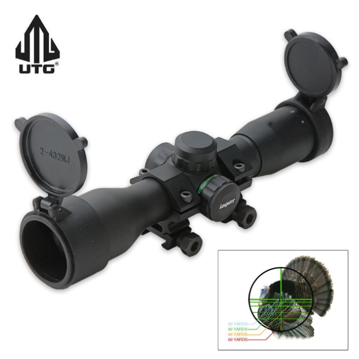 Leapers 4X32 Mini Crossbow Scope with 5-Step RGB Illuminated Reticle ...