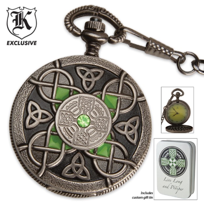 Celtic Irish Pocket Watch True Swords