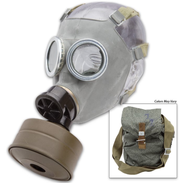 Surplus Polish MC-1 Gas Mask w/ Filter and Camo Bag | BUDK.com - Knives ...