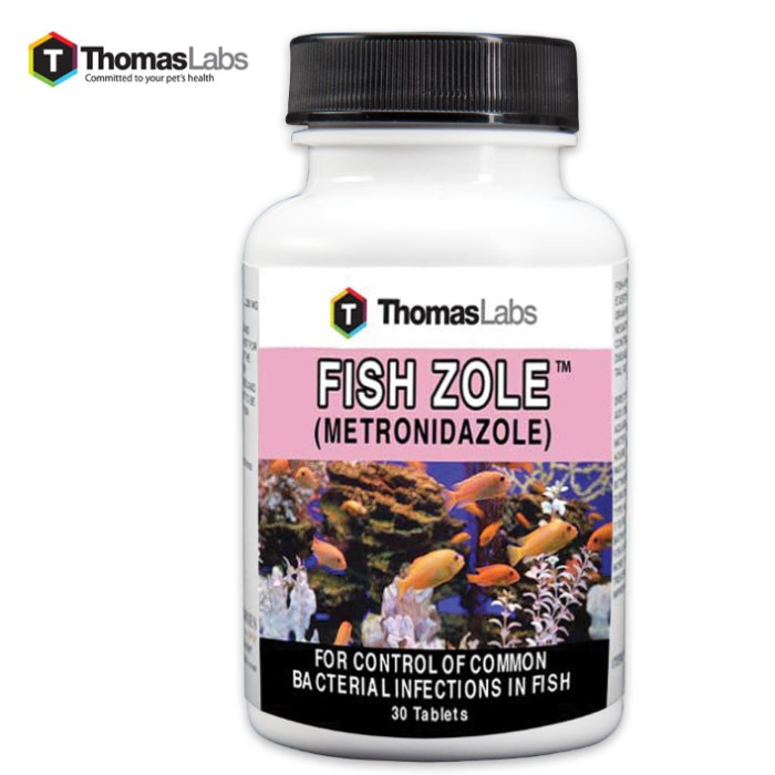 Fish Zole 250 Mg Metronidazole Antibiotics 30 Count Bottle