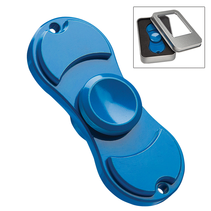 Blue Metal Fidget Mini Spinner