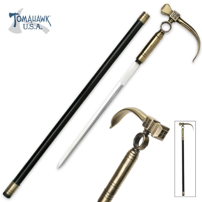 Hammerhead Sword Cane | BUDK.com - Knives & Swords At The Lowest Prices!