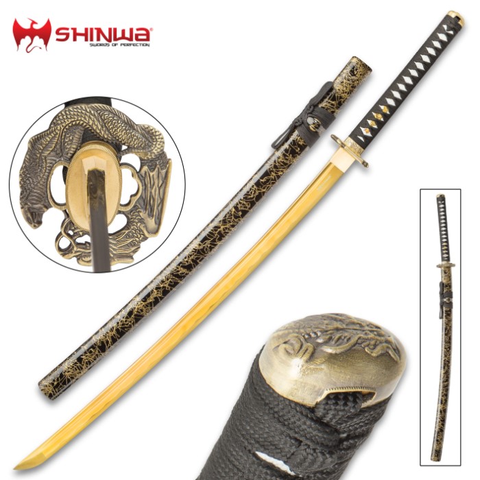 Shinwa Firefly Handmade Katana Samurai Sword 1045 Carbon Steel Faux Ray Skin Dueling 8089