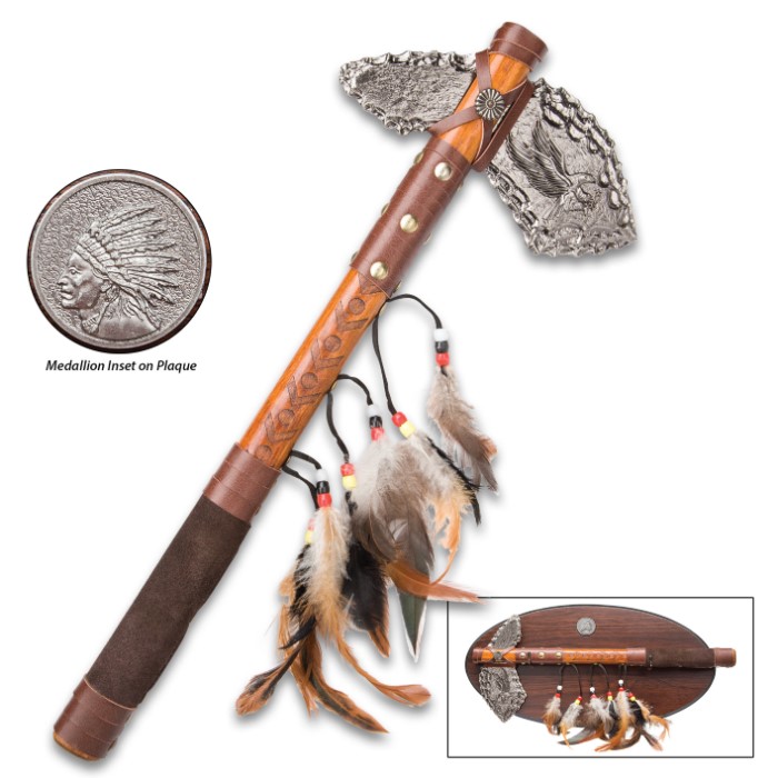 Eagle Tomahawk With Wooden Display Plaque Aluminum Alloy Tomahawk