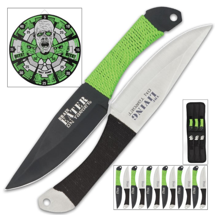 Undead Getaway Throwing Knives & Target Set Knives