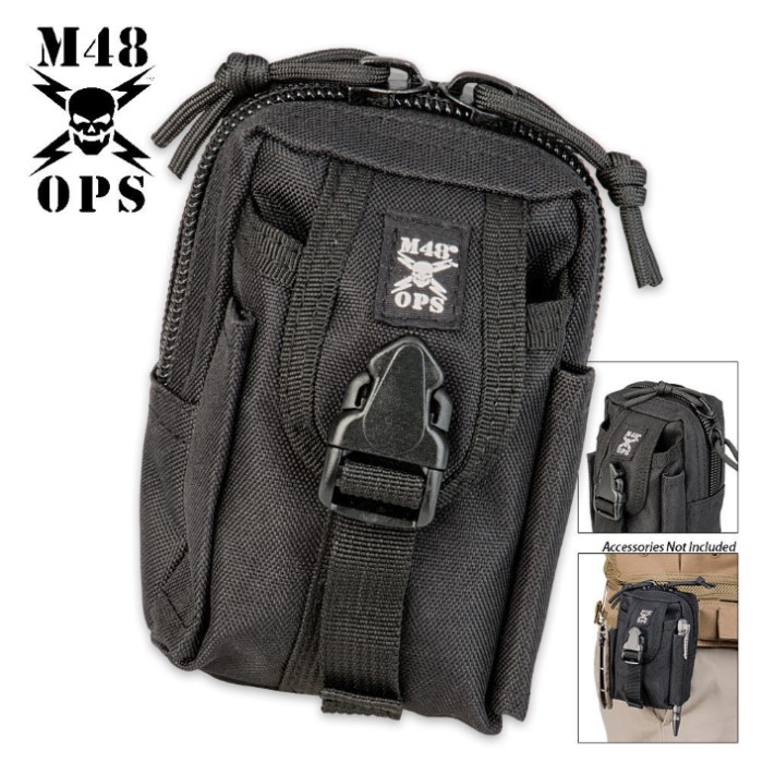M48 OPS Tactical Belt Pouch Black Survival & Camping Gear