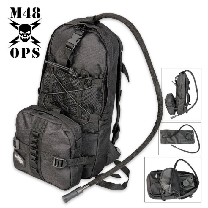 M48 OPS Hydration Bag With Bladder Black Survival