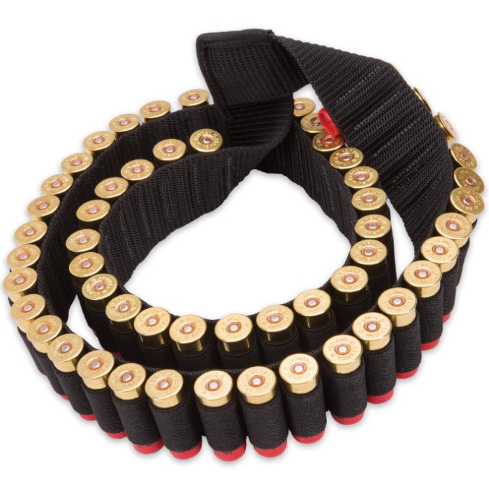 Black Shotgun Shell Bandolier | BUDK.com - Knives & Swords At The ...