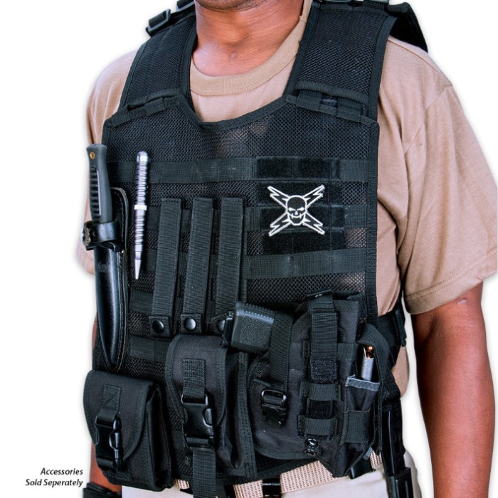 M48 Gear MOLLE Compatible Tactical Vest Black Survival