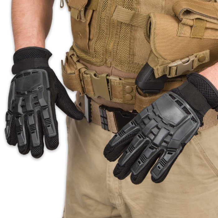 M48 Gear Law Enforcement Full-Finger Gloves - Black | BUDK.com - Knives ...