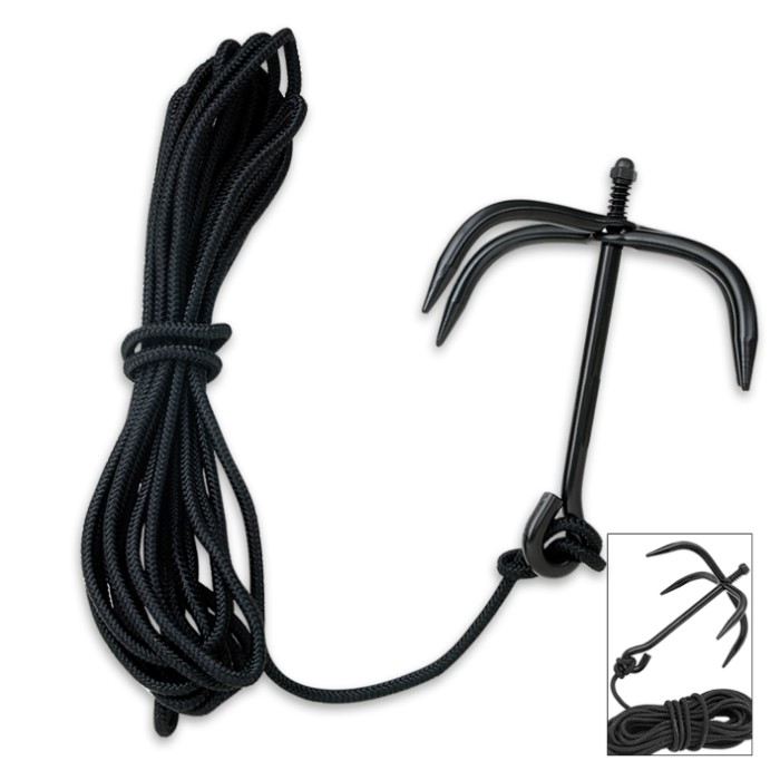 Black Ninja Gear Folding Grappling Hook Knives