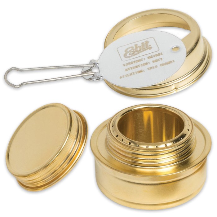 Brass Alcohol Burner With Lid Handle Kennesaw Cutlery