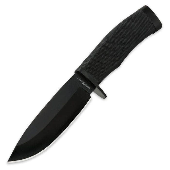Ridge Runner Tactical Black Fixed Blade Fighter Knife With Sheath Kennesaw Cutlery 