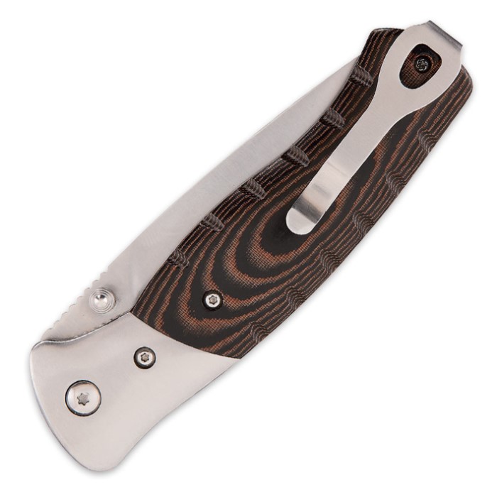 Buck Small Selkirk Pocket Knife With Contoured Micarta Handle ...