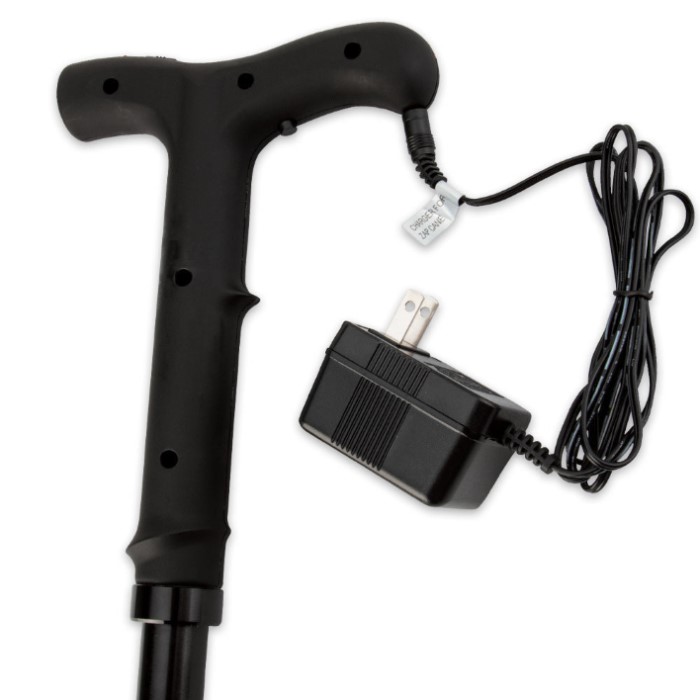 Stun Gun Armed Walking Cane w/ Flashlight True Swords