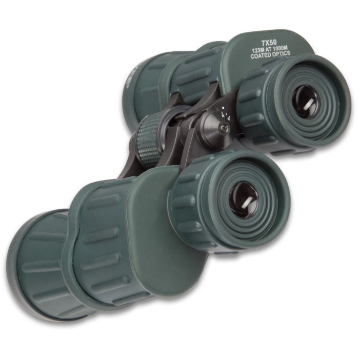 Humvee Rubber Armored Field Binoculars 7x50 OD Green, Rubberized