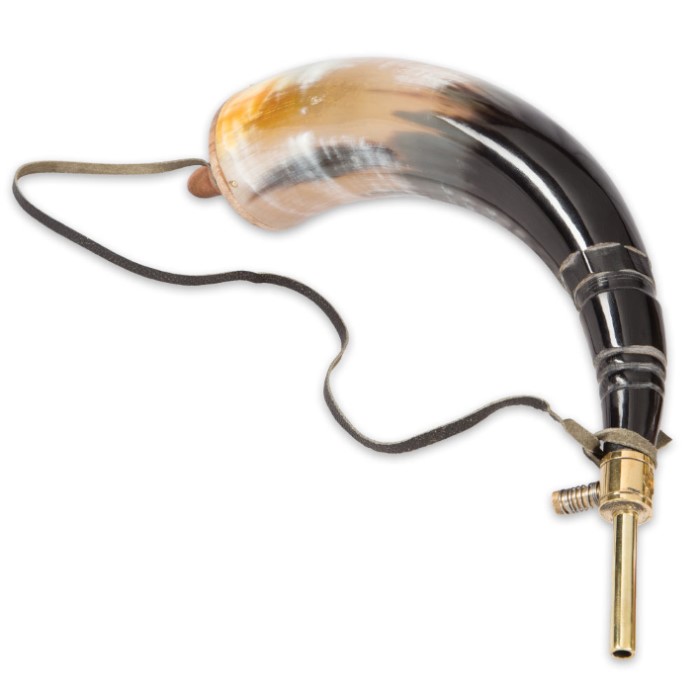 Williamsburg Powder Horn with Brass Valve and Spout Kennesaw Cutlery