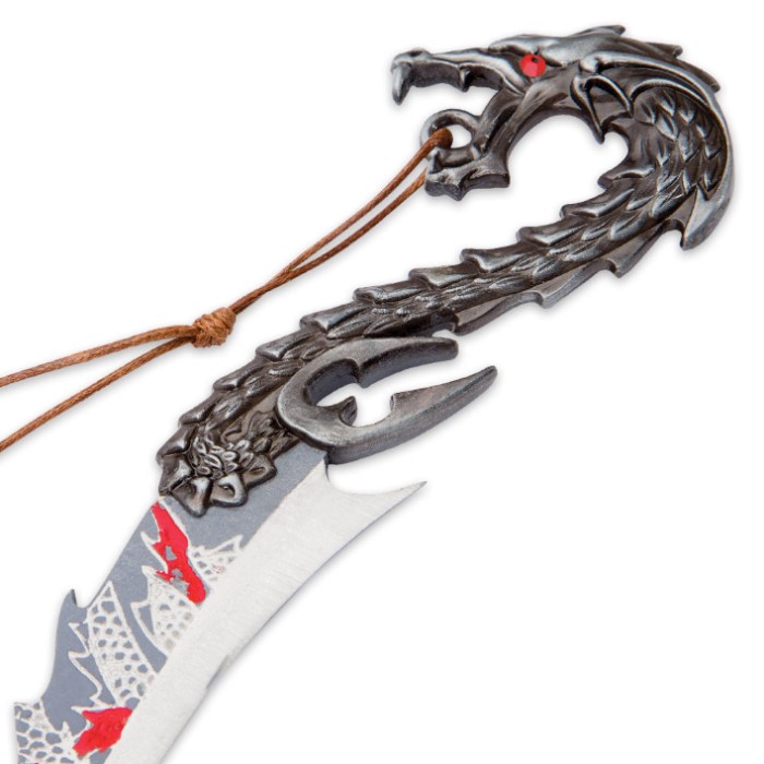Screaming Red Dragon Fantasy Knife with Sheath Knives & Swords At The Lowest Prices!