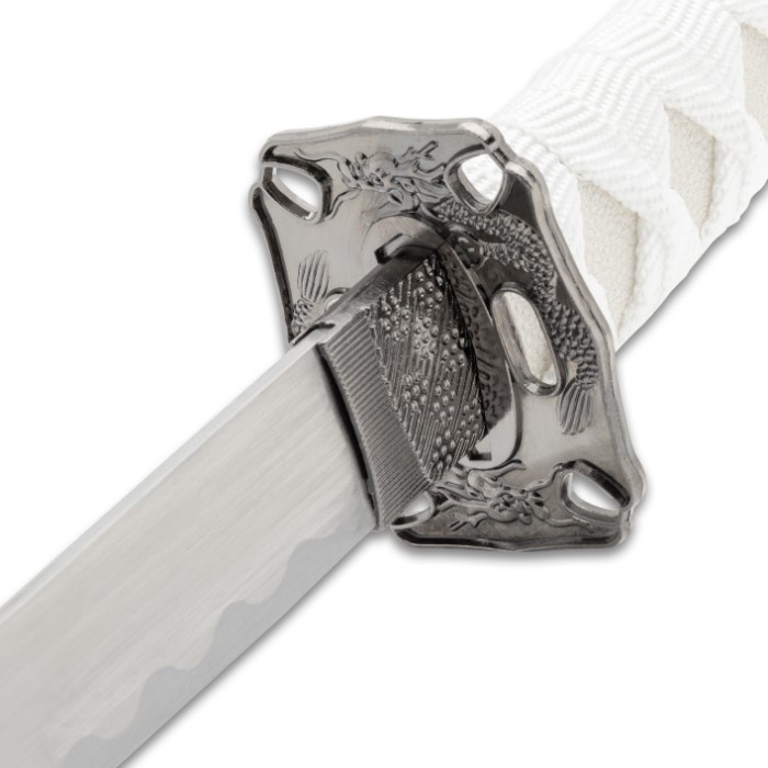 Ghost Katana 3Piece Carbon Steel Sword Set with Display Stand Knives & Swords At