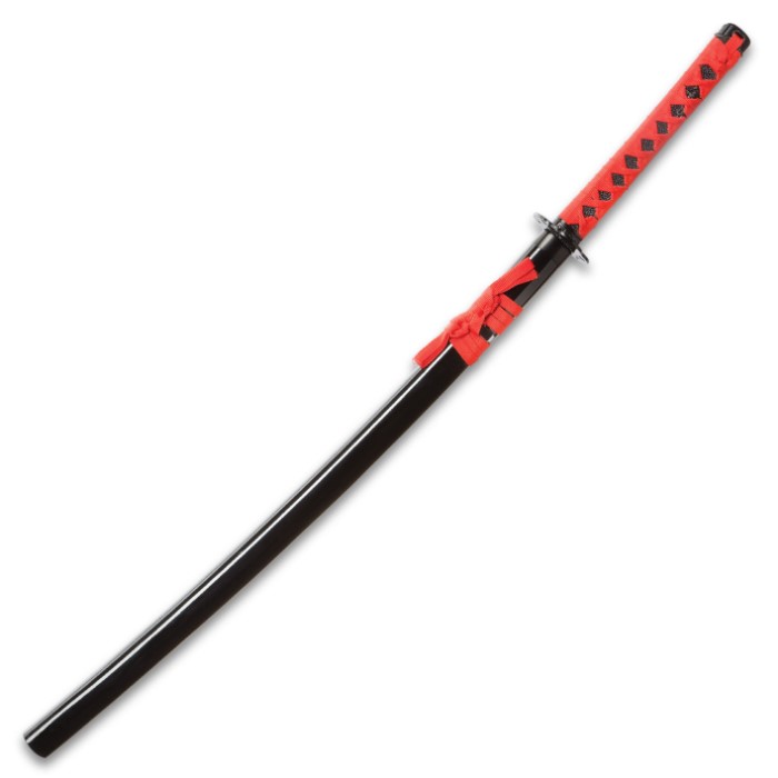 Black And Red Dojo Training Katana - Black Stainless Steel Blade, Red ...