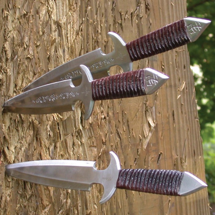 Kit Rae Black Jet Triple Throwing Knife Set Knives