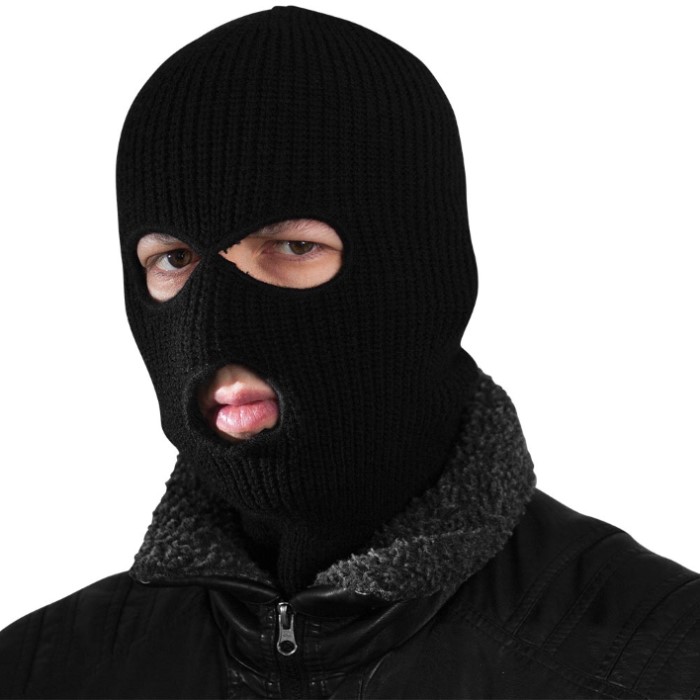 Knit Acrylic Ski Mask / 3-Hole Facemask - Black - BOGO | CHKadels.com ...