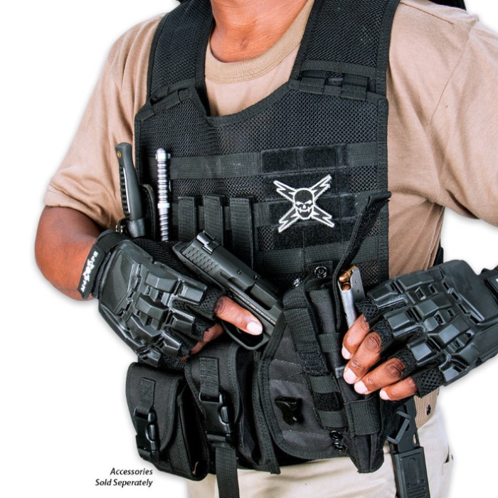 M48 Gear MOLLE Compatible Tactical Vest Black | BUDK.com - Knives ...
