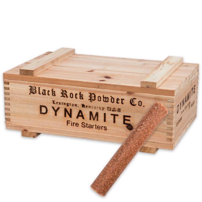 Black Rock Powder Dynamite Fire Starter Sticks 20Pack In Wooden