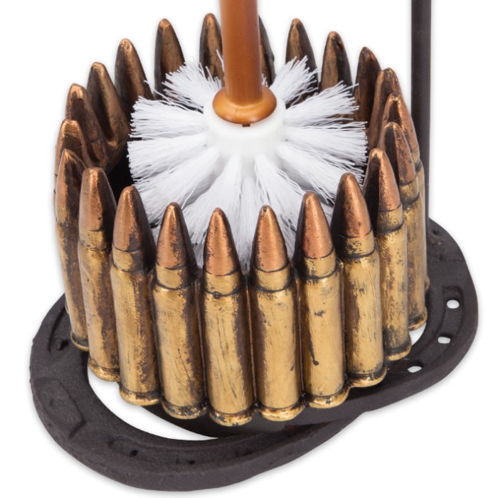 Wild West Revolver and Bullets Toilet Brush Free Shipping!