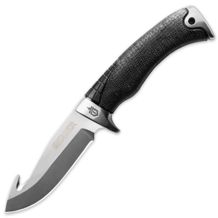 Gerber Gator Premium Gut Hook Fixed Blade Knife with Leather Sheath