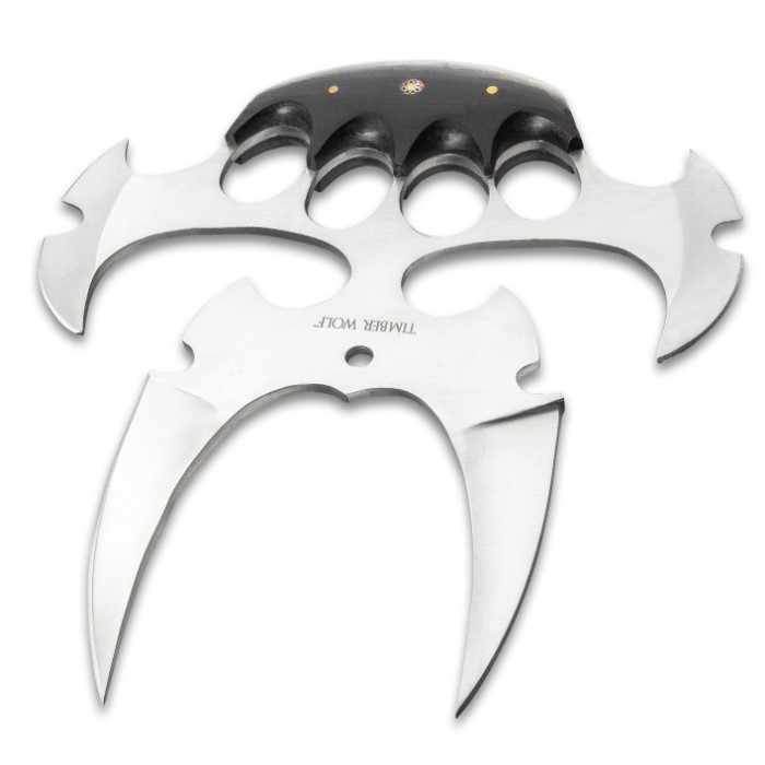 Timber Wolf Quad Blade Push Dagger With Sheath Stainless Steel Blade