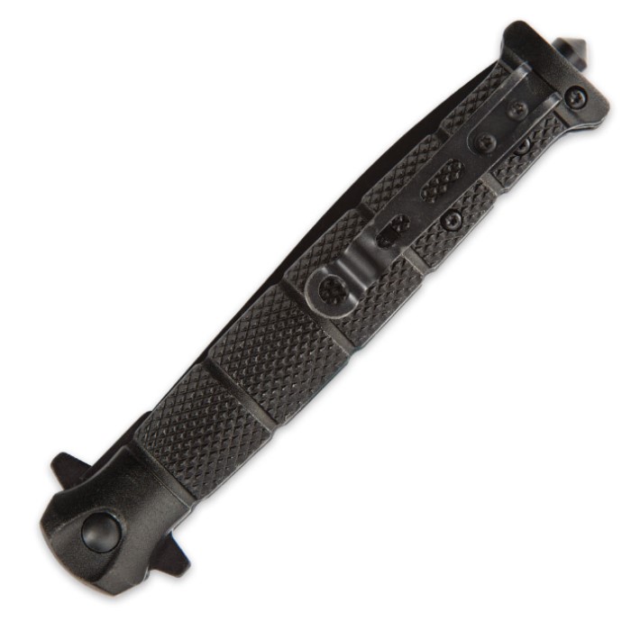 USMC Blackout Combat Stiletto Assisted Opening Pocket Knife