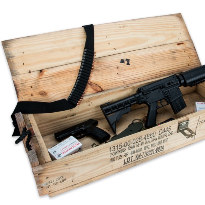 105mm Wooden Ammo Box Knives & Swords At The Lowest Prices!
